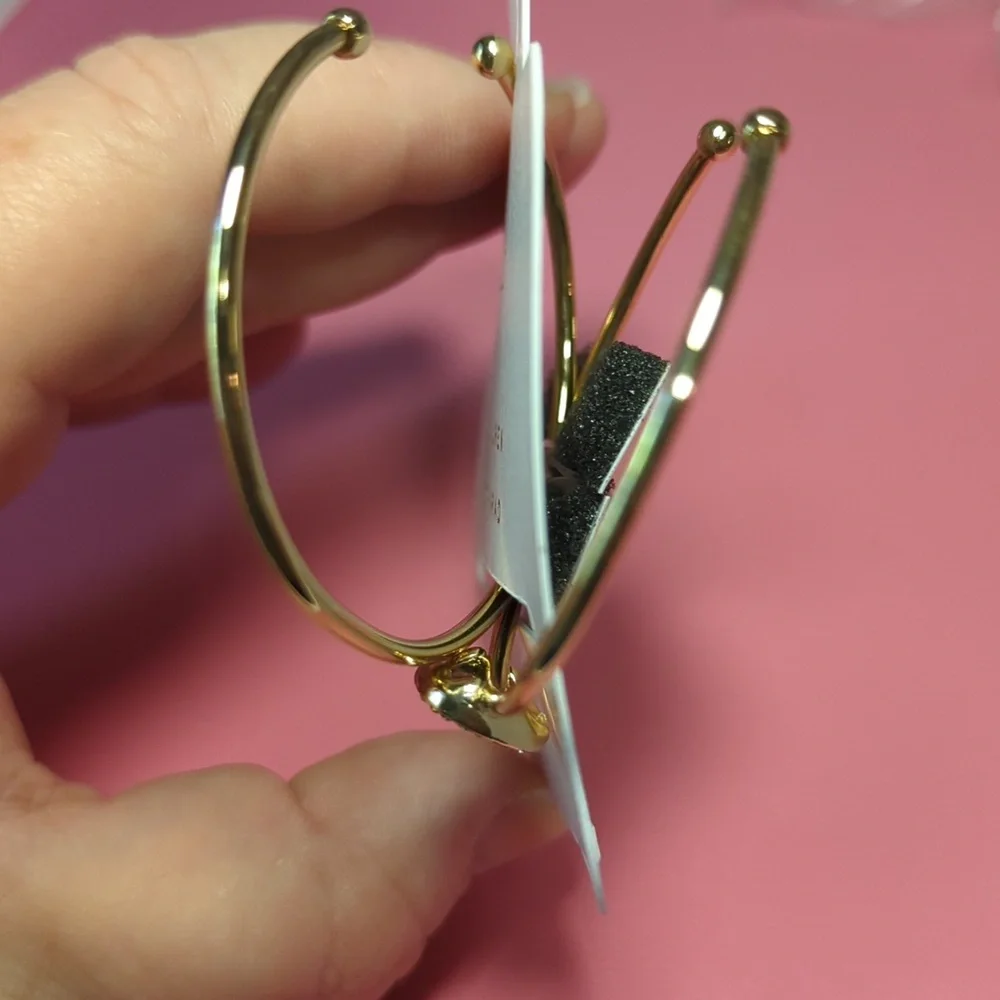 LC Lauren Conrad Gold Tone Crystal 2 Pack Cuff Bracelets
